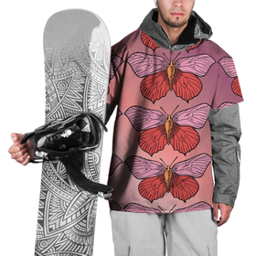 Накидка на куртку 3D с принтом Розовый принт с бабочками  в Новосибирске, 100% полиэстер |  | Тематика изображения на принте: бабочки | градиент | грустый | меланхолия | мотылек | насекомые | розовый | цветочки