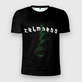 Мужская футболка 3D спортивная с принтом Face Off - Calmness в Курске, 100% полиэстер с улучшенными характеристиками | приталенный силуэт, круглая горловина, широкие плечи, сужается к линии бедра | calmness | face off | большие картинки | змея | надписи | экзотика