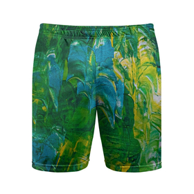 Мужские шорты спортивные с принтом Я вижу ,  |  | абстрактный лес | абстракция | гуашь | зеленое море | зелень | краски | лес | мазки | художества | художник | я вижу