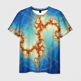 Мужская футболка 3D с принтом Абстрактное представление  в Екатеринбурге, 100% полиэфир | прямой крой, круглый вырез горловины, длина до линии бедер | абстрактное представление | абстракция | атом | взрыв | вирус | клетки | молекула | море | морское | свет