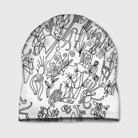 Шапка 3D с принтом Точка воображения в Тюмени, 100% полиэстер | универсальный размер, печать по всей поверхности изделия | art | граффити | иероглифы | искусство | оригинал | роспись | узор