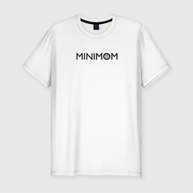 Мужская футболка хлопок Slim с принтом MINIMUM в Кировске, 92% хлопок, 8% лайкра | приталенный силуэт, круглый вырез ворота, длина до линии бедра, короткий рукав | mem | mini | minimalism | minimalist | minimum | y у у | камни | мем | у | ууу | уфф | хуюмбала