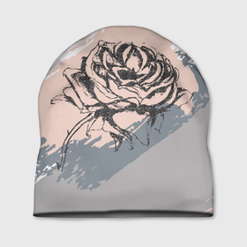 Шапка 3D с принтом Абстракция с розой в Кировске, 100% полиэстер | универсальный размер, печать по всей поверхности изделия | абстракция | гранж | графика | графический | пастель | пастельная | роза | цветок | цветочный