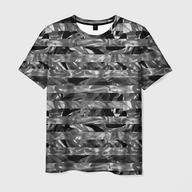 Мужская футболка 3D с принтом Черно -белый полосатый узор в Кировске, 100% полиэфир | прямой крой, круглый вырез горловины, длина до линии бедер | абстрактный | молодежный | монохромный | полосатый узор | полосы | современный | черный и белый