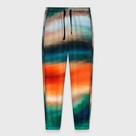 Мужские брюки 3D с принтом Мозаичный абстрактный узор  в Екатеринбурге, 100% полиэстер | манжеты по низу, эластичный пояс регулируется шнурком, по бокам два кармана без застежек, внутренняя часть кармана из мелкой сетки | зеленый | мозаичная текстура | оранжевый | разноцветный | современный | узор