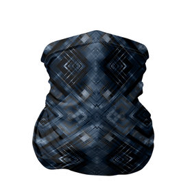 Бандана-труба 3D с принтом Темный синий абстрактный узор  в Екатеринбурге, 100% полиэстер, ткань с особыми свойствами — Activecool | плотность 150‒180 г/м2; хорошо тянется, но сохраняет форму | абстрактный | молодежный | плед | синий | современный | темно синий