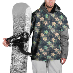 Накидка на куртку 3D с принтом Цветочный ретро узор  в Курске, 100% полиэстер |  | Тематика изображения на принте: бирюзовый | детский | для девочек | разноцветный | ретро | серый | цветочный узор | цветы
