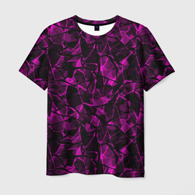 Мужская футболка 3D с принтом Абстрактный узор цвета фуксия , 100% полиэфир | прямой крой, круглый вырез горловины, длина до линии бедер | детский | лиловый | молодежный | популярный | современный | темный лиловый | фуксия | черный и бордовый