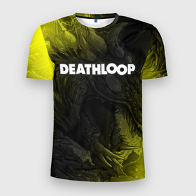 Мужская футболка 3D спортивная с принтом Deathloop - Hyperbeast в Тюмени, 100% полиэстер с улучшенными характеристиками | приталенный силуэт, круглая горловина, широкие плечи, сужается к линии бедра | death | deathloop | game | games | hyperbeast | loop | дэслуп | дэт | дэтлуп | знак | игра | игры | лого | луп | мертвая | пелтя | символ