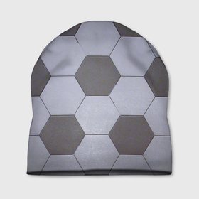 Шапка 3D с принтом ФУТБОЛЬНЫЙ МЯЧ в Курске, 100% полиэстер | универсальный размер, печать по всей поверхности изделия | криштианороналдо | матч | меси | мяч | соты | текстура | шестиграник