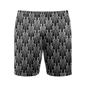 Мужские шорты спортивные с принтом Узор Арт деко  в Курске,  |  | Тематика изображения на принте: абстрактный | арт деко | геометрический | деко | модный | популярный | современный | черно белый