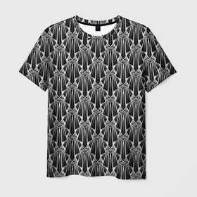 Мужская футболка 3D с принтом Узор Арт деко  в Кировске, 100% полиэфир | прямой крой, круглый вырез горловины, длина до линии бедер | абстрактный | арт деко | геометрический | деко | модный | популярный | современный | черно белый