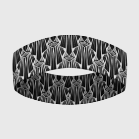 Повязка на голову 3D с принтом Узор Арт деко в Кировске,  |  | абстрактный | арт деко | геометрический | деко | модный | популярный | современный | черно белый