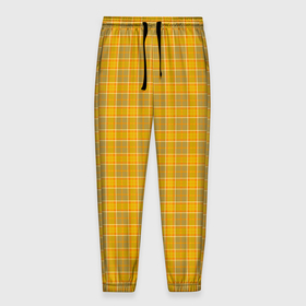 Мужские брюки 3D с принтом Клетка в Санкт-Петербурге, 100% полиэстер | манжеты по низу, эластичный пояс регулируется шнурком, по бокам два кармана без застежек, внутренняя часть кармана из мелкой сетки | pattern yellow | желтый | клетка | узор | шотландская