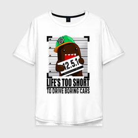 Мужская футболка хлопок Oversize с принтом Domo 12.5.1 в Тюмени, 100% хлопок | свободный крой, круглый ворот, “спинка” длиннее передней части | 1251 | domo | drift | jdm | tuning | домокун | тюнинг