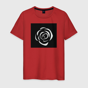 Мужская футболка хлопок с принтом Rose в Петрозаводске, 100% хлопок | прямой крой, круглый вырез горловины, длина до линии бедер, слегка спущенное плечо. | black | carbon | flower | rose | модненько | прикольненько | цветочек