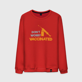 Мужской свитшот хлопок с принтом Vaccinated в Санкт-Петербурге, 100% хлопок |  | coronavirus | covid19 | virus | вакцина | вакцинация | вирус | грипп | заражение | здоровье | иммунитет | инфекция | карантин | корона | коронавирус | маска | пандемия | прививка | самоизоляция | спутник