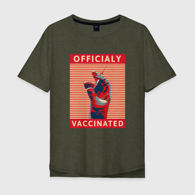 Мужская футболка хлопок Oversize с принтом Официально вакцинирован в Кировске, 100% хлопок | свободный крой, круглый ворот, “спинка” длиннее передней части | coronavirus | covid19 | virus | вакцина | вакцинация | вирус | грипп | заражение | здоровье | иммунитет | инфекция | карантин | корона | коронавирус | маска | пандемия | прививка | самоизоляция | спутник