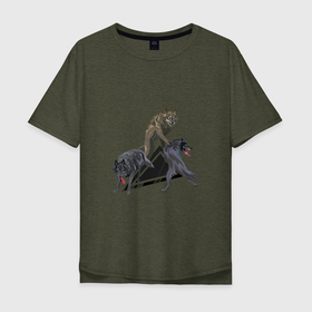 Мужская футболка хлопок Oversize с принтом Стая волков в Новосибирске, 100% хлопок | свободный крой, круглый ворот, “спинка” длиннее передней части | арт | волк | волки | дикие животные | дикие звери | животное | животные | природа | рисунок | стая | стая волков