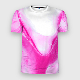 Мужская футболка 3D спортивная с принтом Жидкий пурпур в Кировске, 100% полиэстер с улучшенными характеристиками | приталенный силуэт, круглая горловина, широкие плечи, сужается к линии бедра | абстрактное | жидкий | искусство | пурпур | сирень