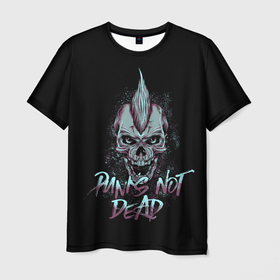 Мужская футболка 3D с принтом Панк скелет в Курске, 100% полиэфир | прямой крой, круглый вырез горловины, длина до линии бедер | alternative | music | punk | punks not dead | rock | альтернатива | музыка | панк | панки не умерают | панкс нот дэд | рок