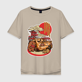 Мужская футболка хлопок Oversize с принтом Nissan vs beaver , 100% хлопок | свободный крой, круглый ворот, “спинка” длиннее передней части | beaver | drift | japan car | jdm | nissan | r33 | skyline | бобер | япония