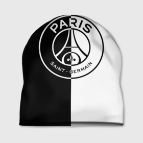 Шапка 3D с принтом ФК ПСЖ / PSG BLACK & WHITE , 100% полиэстер | универсальный размер, печать по всей поверхности изделия | paris saint germain | psg | saint | sport | париж | псг | спорт | футбол
