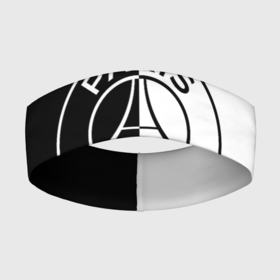 Повязка на голову 3D с принтом ФК ПСЖ   PSG BLACK  WHITE ,  |  | paris saint germain | psg | saint | sport | париж | псг | спорт | футбол