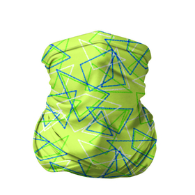 Бандана-труба 3D с принтом Абстрактный неоновый зеленый в Курске, 100% полиэстер, ткань с особыми свойствами — Activecool | плотность 150‒180 г/м2; хорошо тянется, но сохраняет форму | Тематика изображения на принте: абстрактный | геометрический | детский | зеленый | летний | неоновый | ретро | треугольники