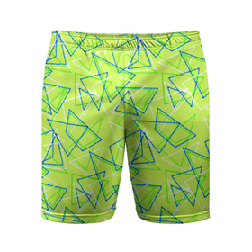 Мужские шорты спортивные с принтом Абстрактный неоновый зеленый в Тюмени,  |  | абстрактный | геометрический | детский | зеленый | летний | неоновый | ретро | треугольники