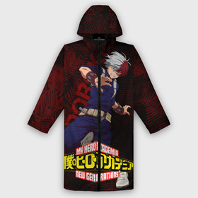 Дождевик унисекс 3D с принтом Шото Тодороки в Ханты-Майнсийске,  |  | my hero academia | shoto | todoroki | лед | моя геройская академия | огонь | тодороки | шото | шото тодороки
