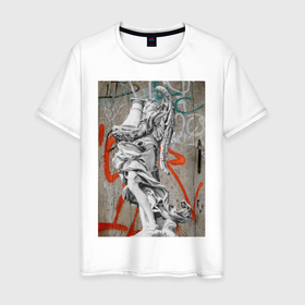 Мужская футболка хлопок с принтом Street classics в Санкт-Петербурге, 100% хлопок | прямой крой, круглый вырез горловины, длина до линии бедер, слегка спущенное плечо. | граффити | колонна | крылья | мазки краской | скульптура | статуя | стена | узоры | уличный стиль