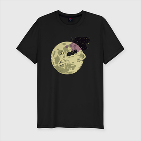 Мужская футболка хлопок Slim с принтом Полнолуние в Тюмени, 92% хлопок, 8% лайкра | приталенный силуэт, круглый вырез ворота, длина до линии бедра, короткий рукав | alien | mars | moon | nasa | астероид | астронавт | астрономия | вселенная | гагарин | галактика | земля | илон маск | комета | космонавт | космос | луна | марс | наса | небо | нло | планета | пришелец | ракета