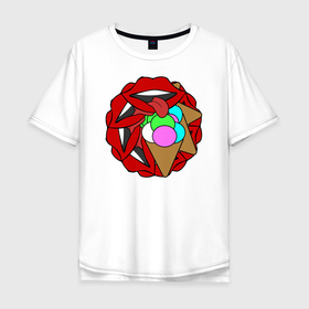 Мужская футболка хлопок Oversize с принтом Круговорот губ , 100% хлопок | свободный крой, круглый ворот, “спинка” длиннее передней части | абстракция | губы | еда | мороженое | психоделика