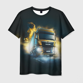 Мужская футболка 3D с принтом Man Leon в Санкт-Петербурге, 100% полиэфир | прямой крой, круглый вырез горловины, длина до линии бедер | man | man truck | man грузовик | truck | trucks | грузовик | грузовики | дальнобои | дальнобой | дальнобойщик | мен | мен грузовик | фура | фуры