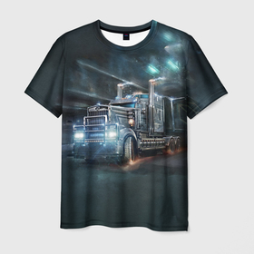 Мужская футболка 3D с принтом Neo truck в Кировске, 100% полиэфир | прямой крой, круглый вырез горловины, длина до линии бедер | truck | trucks | грузовик | грузовики | дальнобои | дальнобой | дальнобойщик | фура | фуры