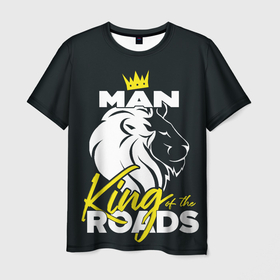 Мужская футболка 3D с принтом Man king of the roads в Новосибирске, 100% полиэфир | прямой крой, круглый вырез горловины, длина до линии бедер | man | man truck | man грузовик | truck | trucks | грузовик | грузовики | дальнобои | дальнобой | дальнобойщик | мен | мен грузовик | фура | фуры