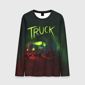Мужской лонгслив 3D с принтом Truck neon в Екатеринбурге, 100% полиэстер | длинные рукава, круглый вырез горловины, полуприлегающий силуэт | truck | trucks | грузовик | грузовики | дальнобои | дальнобой | дальнобойщик | фура | фуры
