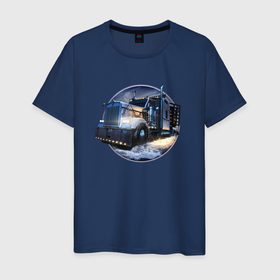 Мужская футболка хлопок с принтом Арт Фура в Екатеринбурге, 100% хлопок | прямой крой, круглый вырез горловины, длина до линии бедер, слегка спущенное плечо. | truck | trucks | грузовик | грузовики | дальнобои | дальнобой | дальнобойщик | фура | фуры