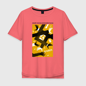 Мужская футболка хлопок Oversize с принтом Большой куш. Snatch в Тюмени, 100% хлопок | свободный крой, круглый ворот, “спинка” длиннее передней части | 2000 | snatch | большой куш | гай ричи | кино | фильм