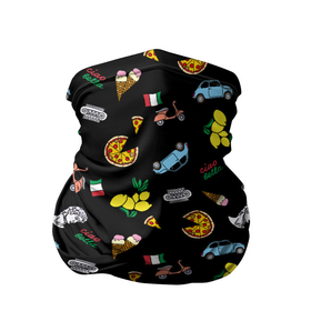 Бандана-труба 3D с принтом Итальянский паттерн , 100% полиэстер, ткань с особыми свойствами — Activecool | плотность 150‒180 г/м2; хорошо тянется, но сохраняет форму | ciao bella | italia | vespa | веспа | давид микеланджело | джелато | дудл | италия | итальянские символы | итальянский флаг | капитель | лимоны | маленький автомобиль | мороженое | пицца | рисунок