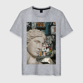 Мужская футболка хлопок с принтом Sight в Екатеринбурге, 100% хлопок | прямой крой, круглый вырез горловины, длина до линии бедер, слегка спущенное плечо. | артемида | взгляд | граффити | картина | скульптура | статуя | узоры | уличный стиль