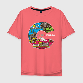 Мужская футболка хлопок Oversize с принтом Путешествие Colorful в Екатеринбурге, 100% хлопок | свободный крой, круглый ворот, “спинка” длиннее передней части | colorful | мир | путешествие | туризм | турист