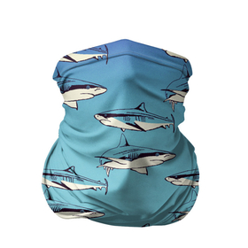 Бандана-труба 3D с принтом Акулы Паттерн , 100% полиэстер, ткань с особыми свойствами — Activecool | плотность 150‒180 г/м2; хорошо тянется, но сохраняет форму | shark | акулы | иллюстрация | морские жители | морские обитатели | паттерн | рисунок | рыбы