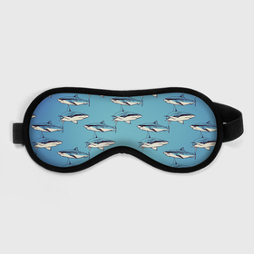 Маска для сна 3D с принтом Акулы Паттерн в Белгороде, внешний слой — 100% полиэфир, внутренний слой — 100% хлопок, между ними — поролон |  | shark | акулы | иллюстрация | морские жители | морские обитатели | паттерн | рисунок | рыбы