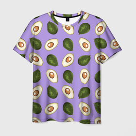 Мужская футболка 3D с принтом Авокадо паттерн в Курске, 100% полиэфир | прямой крой, круглый вырез горловины, длина до линии бедер | avocado | авокадо | авокадо паттерн | авокадо с косточкой | еда | зеленый | косточка | овощ | орнамент | паттерн | полезное питание | узор | фиолетовый
