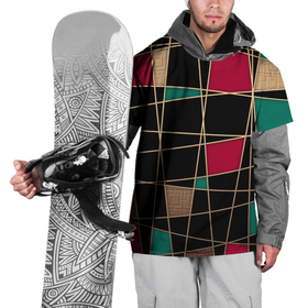 Накидка на куртку 3D с принтом Модный  абстрактный узор  в Новосибирске, 100% полиэстер |  | бирюзовый | золотой | красный | модный | молодежный | мужской | полосы | современный | текстура | черный
