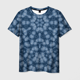 Мужская футболка 3D с принтом Модный  абстрактный узор  в Белгороде, 100% полиэфир | прямой крой, круглый вырез горловины, длина до линии бедер | Тематика изображения на принте: калейдоскоп | летний | модный | молодежный | пляжный рисунок | синий | современный | цветочный орнамент