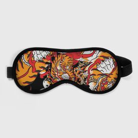 Маска для сна 3D с принтом Самурайский тигр , внешний слой — 100% полиэфир, внутренний слой — 100% хлопок, между ними — поролон |  | воин | год тигра | закат | крупная кошка | полосы | тигр | тигриная лапа | хищник