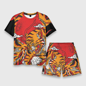 Мужской костюм с шортами 3D с принтом Год тигра в Белгороде,  |  | год  тигра | дикий | звери | кошки | полосы | тигр | тигровые мотивы | хищник